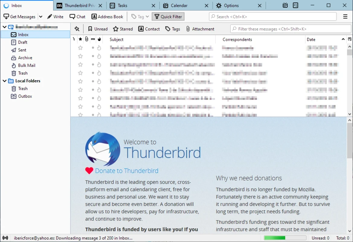 Thunderbird — skærmbillede 2